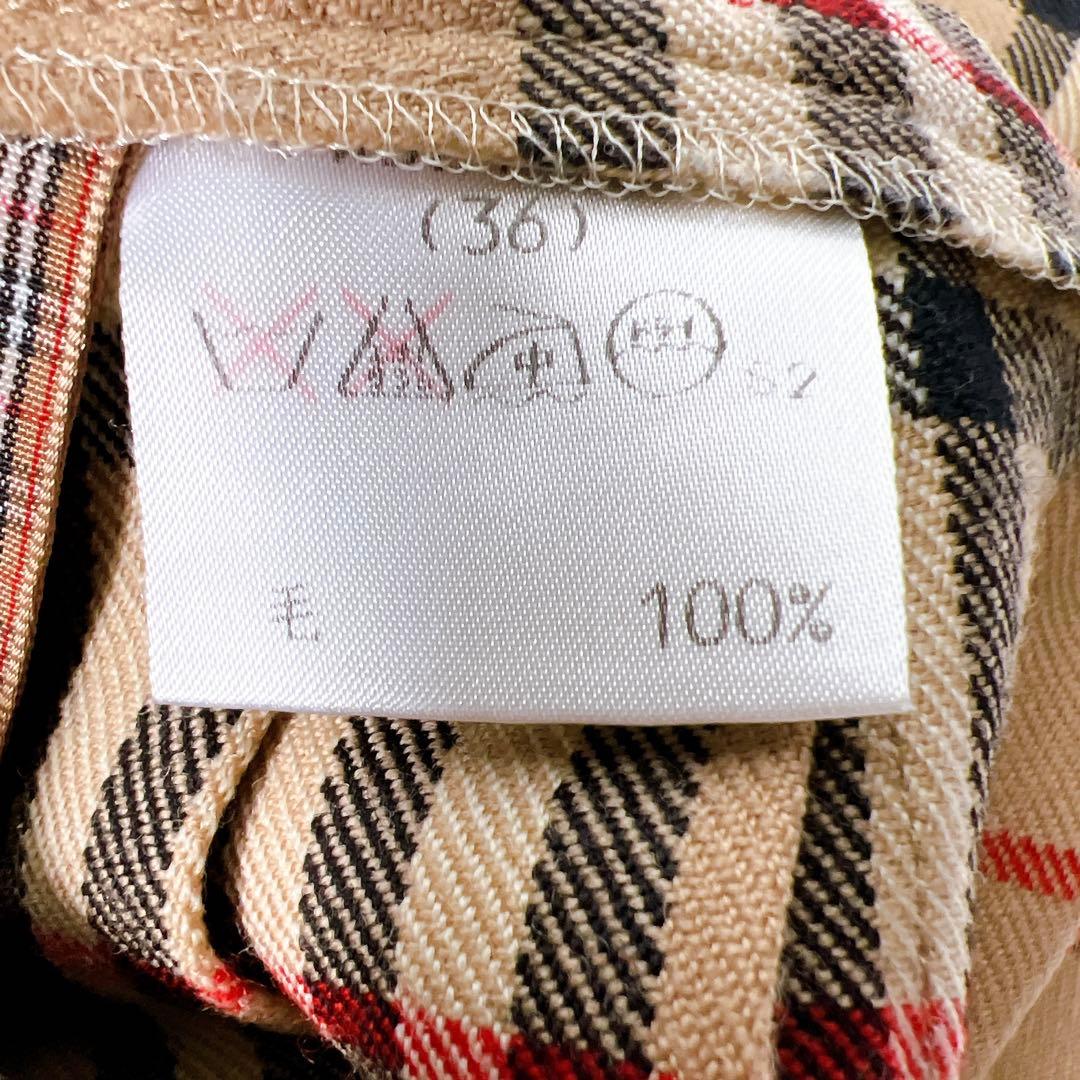 《美品》バーバリーブルーレーベル プリーツミニスカート ノバチェック 革ベルト