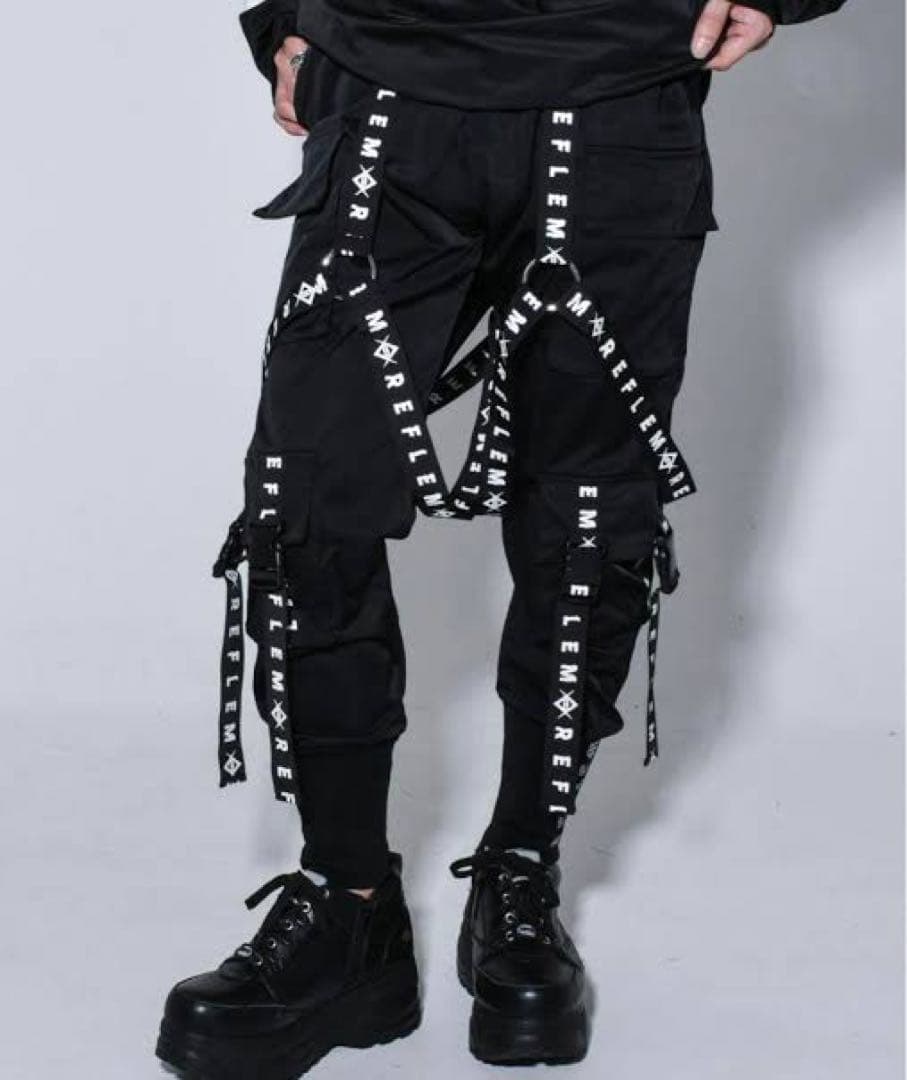 REFLEM レフレム デザインハーネスロゴテープカーゴパンツ REFLEM/レフレム』ハーネスロゴベルトカーゴパンツ（カーゴパンツ