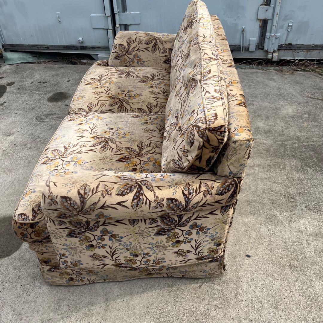 マルニ木工 地中海シリーズ 花柄ベロア 二人掛けソファー アームチェア