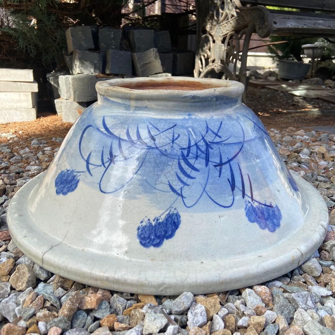 昔の手洗い 古伊万里 骨董 古道具 陶器 染付 植木鉢にも
