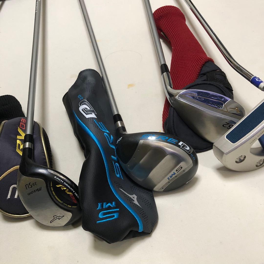 ミズノRV09 キャディバッグ ネイビー&クラブ全18本贅沢セット
