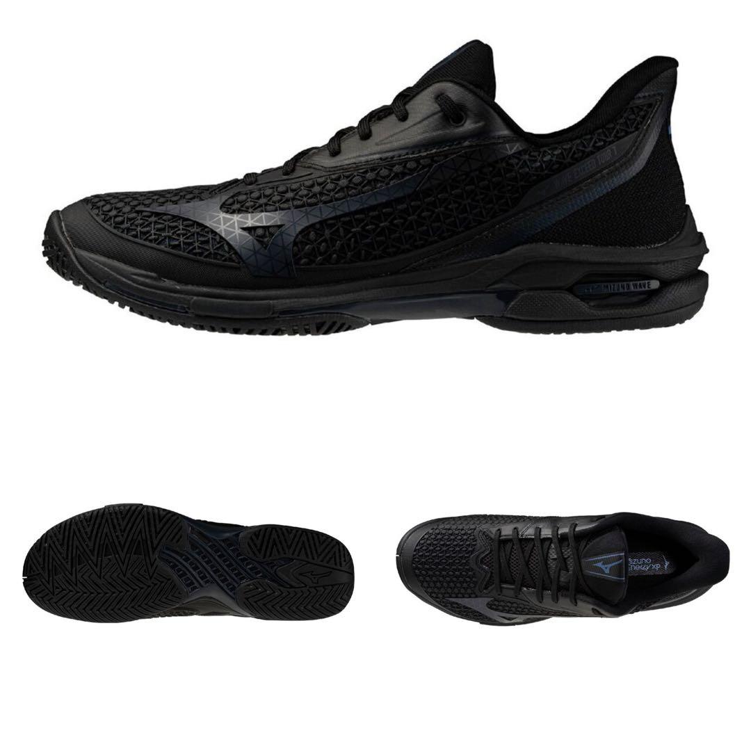 世界777足限定 26 ミズノ ウェーブエクシードツアー7 ブラック 黒 上岡