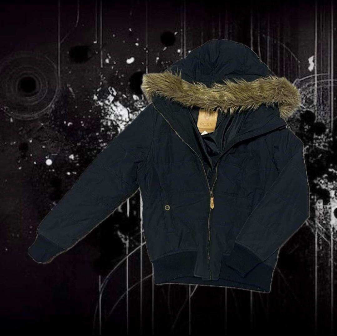 ROXY ブラック ファーモッズコート 激レア グランジ y2k 大幅お値下げ