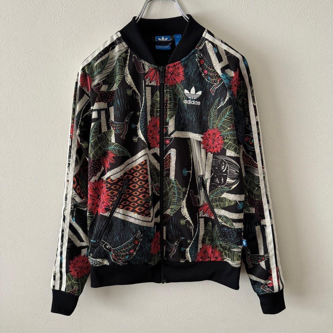 adidas アディダス トラックジャケット ジャージ 花柄 メンズ S 黒