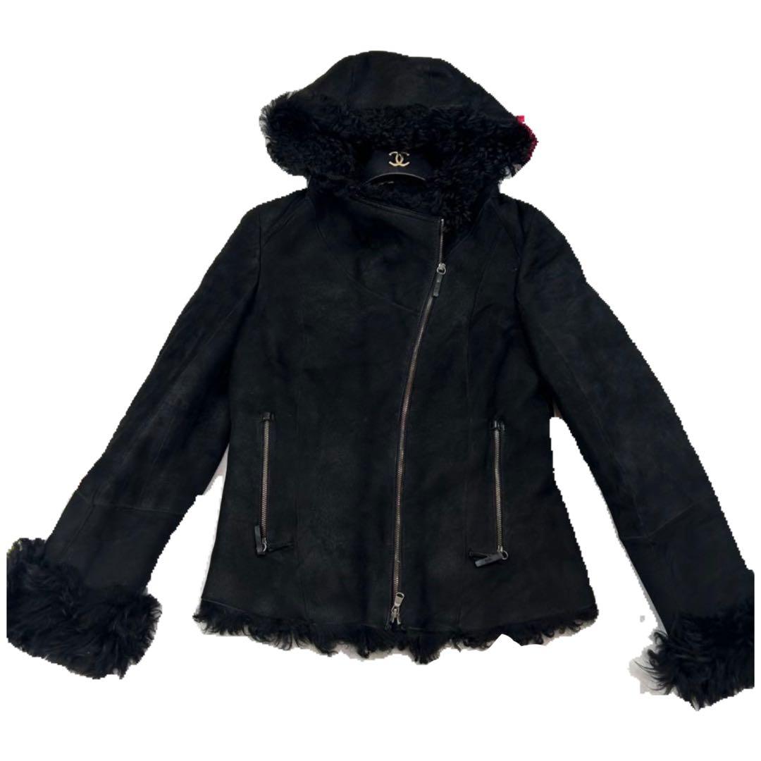 y2k 平成ギャル グランジ パンク ムートンファーライダースジャケット