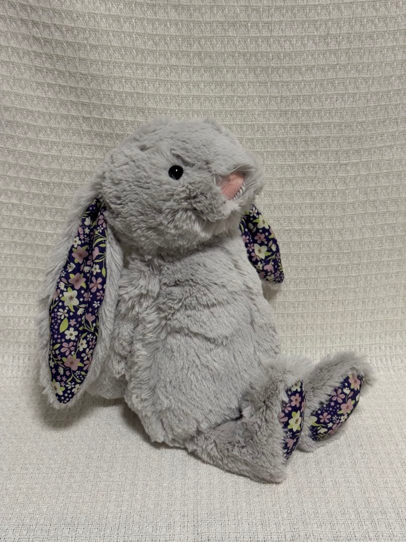 Jellycat Blossom Silver 耳 花柄 うさぎ ぬいぐる M