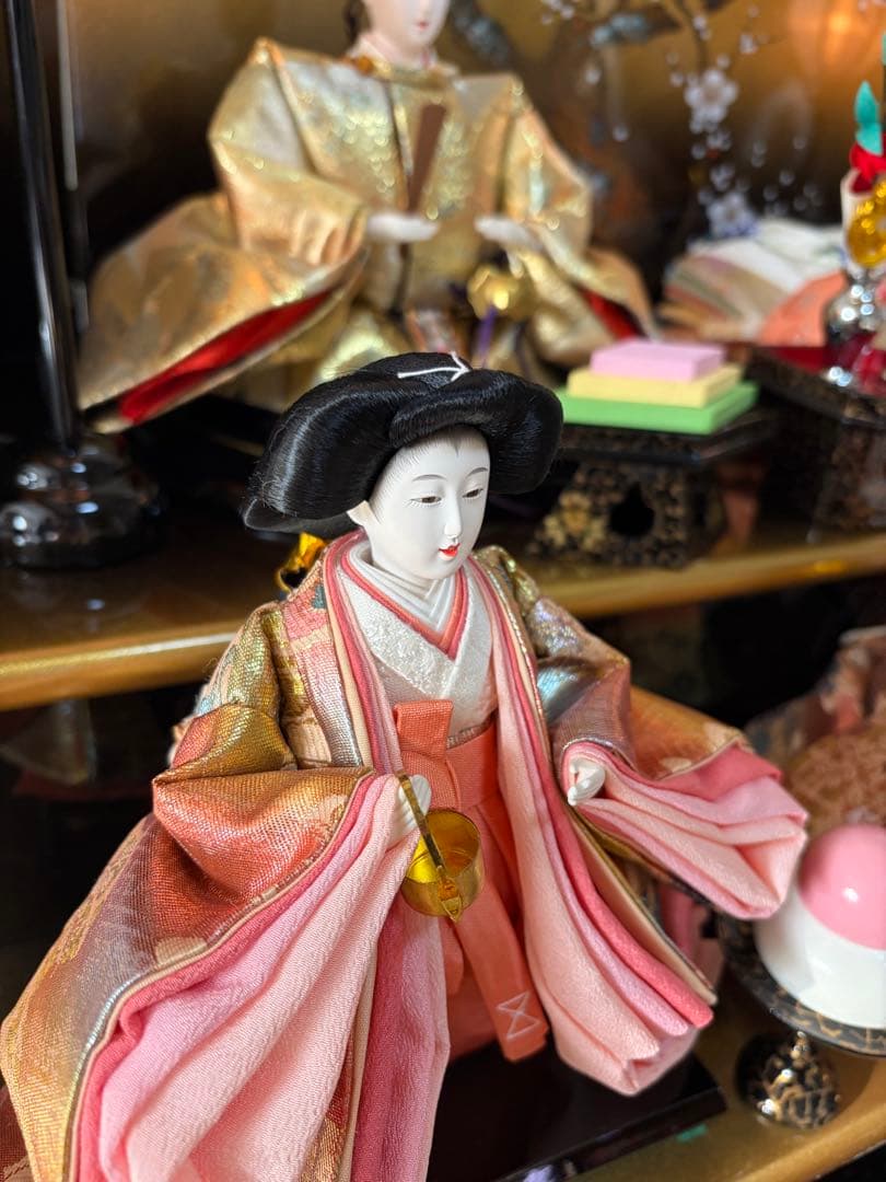 雛人形 三段飾り ピンク 金色 久月 - メルカリ