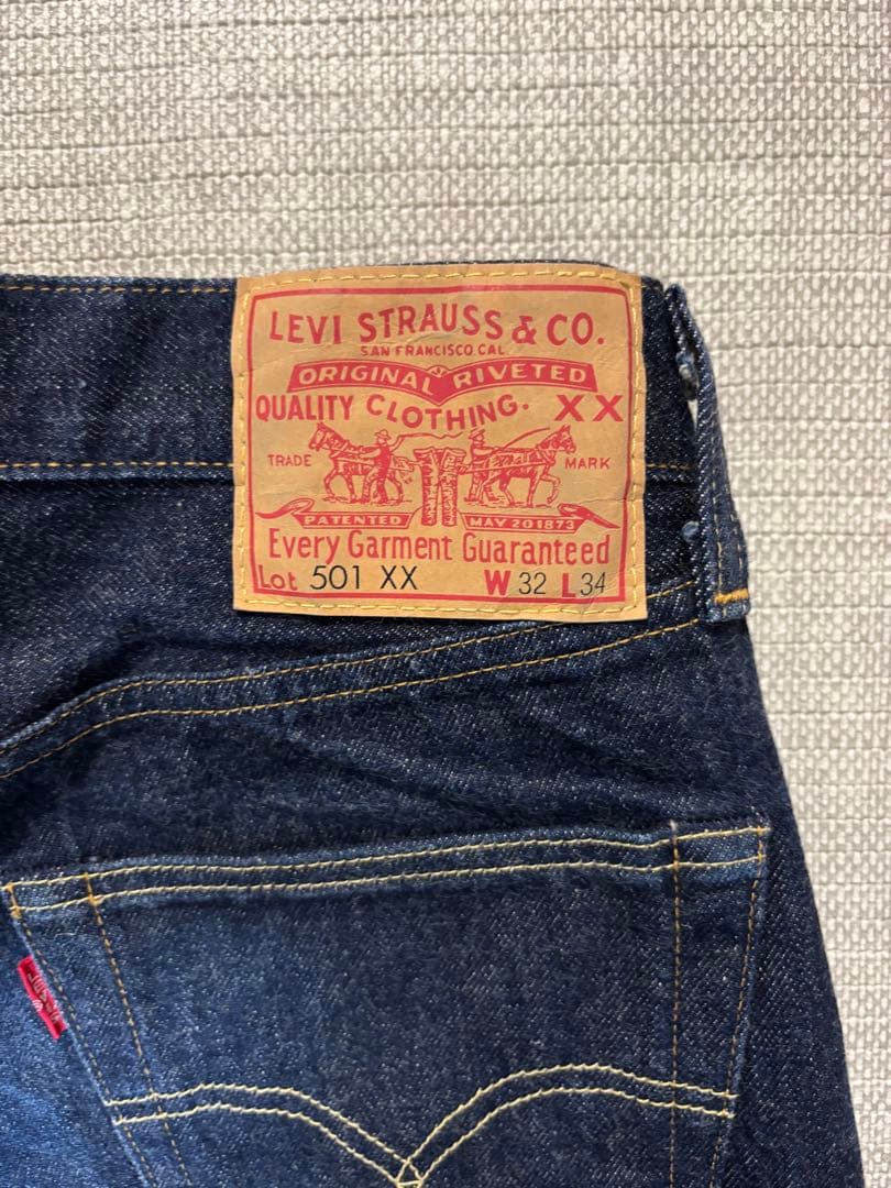 Levi's 501 XX 復刻版ダークブルー ストレートデニム W32 L34 - メルカリ