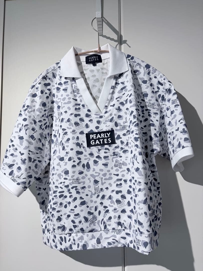 格子ジャージ半袖スキッパーポロシャツ＜ヒ ヨウ柄＞