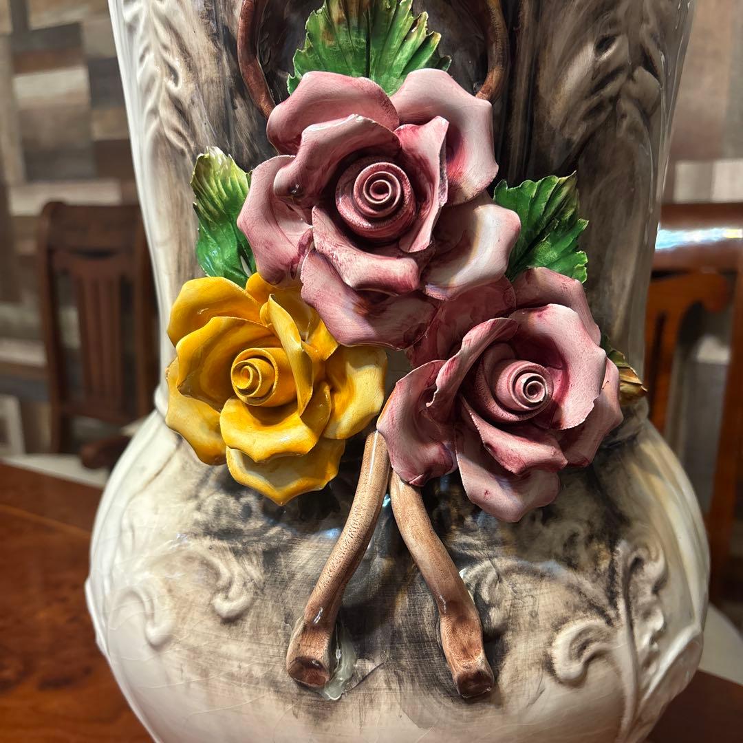 イタリア製 陶器製 傘立て カポディモンテ 約50センチ