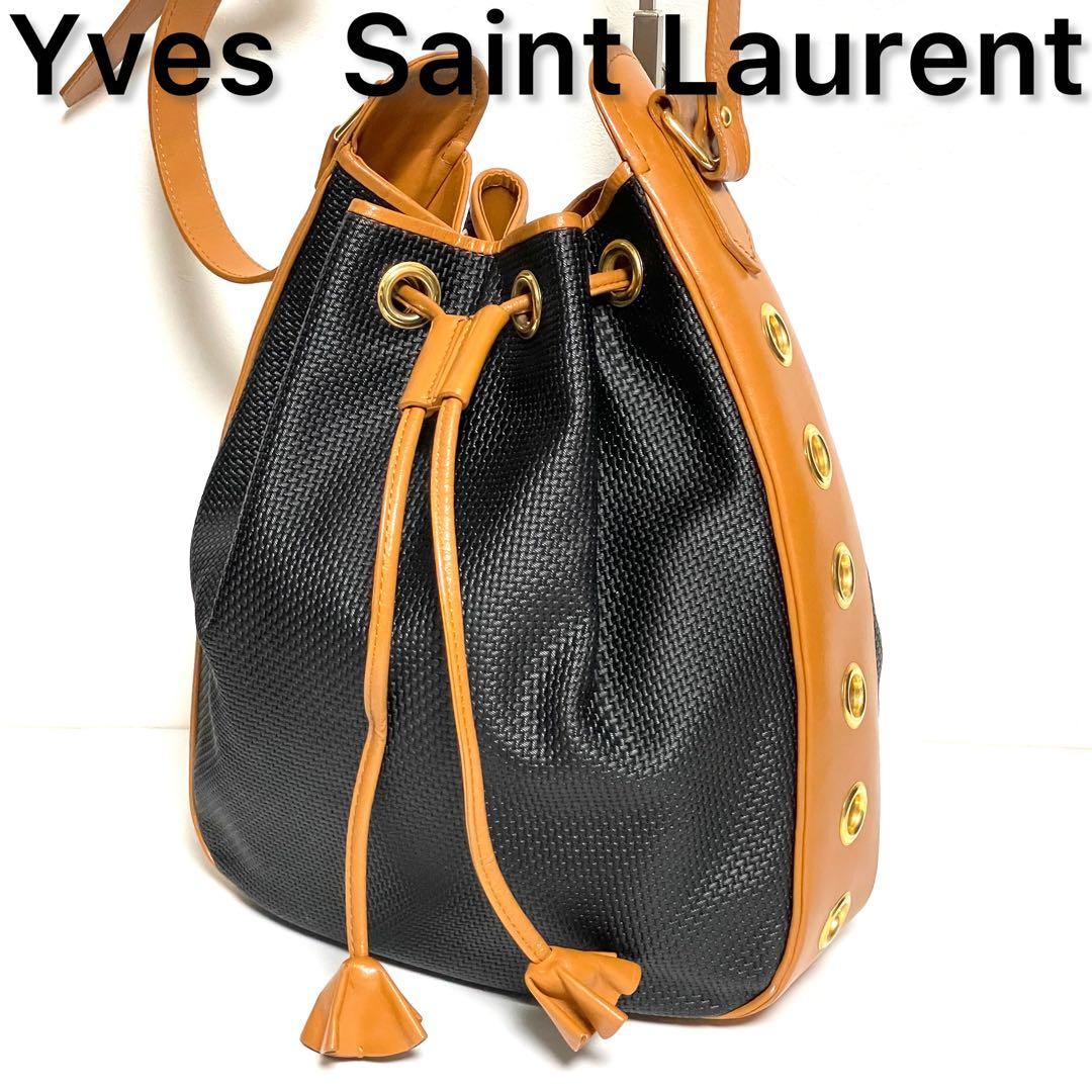 Yves Saint Laurent 巾着型 ショルダーバッグ 斜め掛けの通販