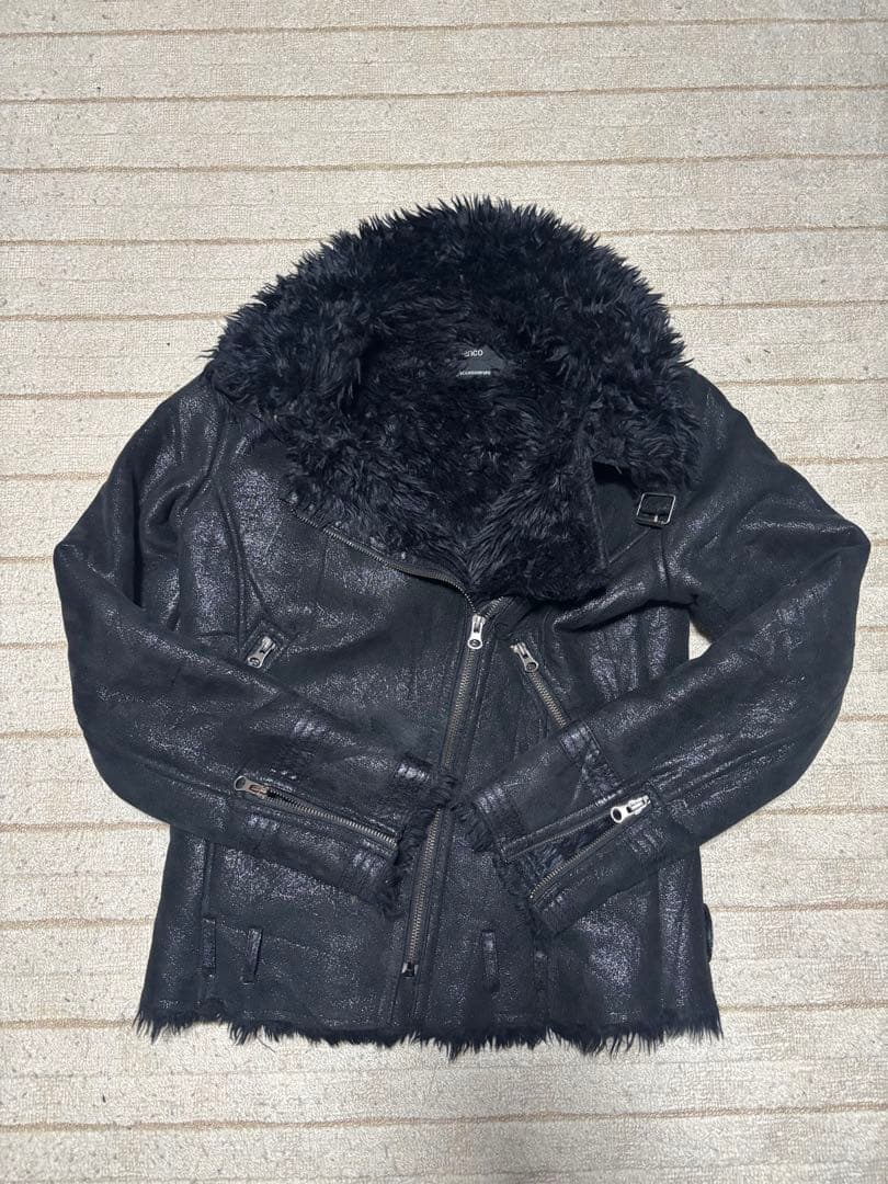 coated fur jacket 平成 お兄系 y2k vkei archiveダブルジップファー付きアウター 平成y2kお兄系v系 - メルカリ