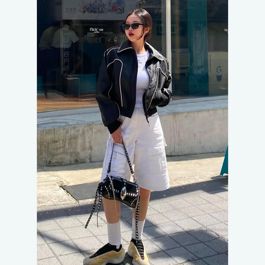 再販なし】ORO Buffing leather piping blouson