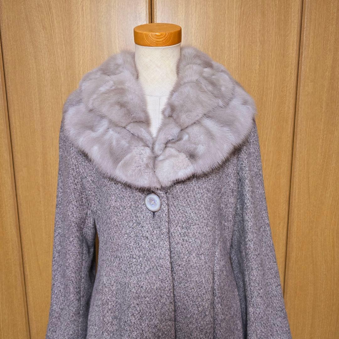 最高級 RES RALIQUE カシミヤ100% ミンクファー付 ロングコート - メルカリ