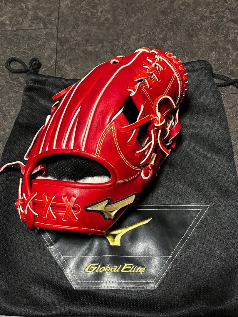 Mizuno Global Elite 硬式グローブ レッド Mizuno Global Elite 野球グローブ 赤白 Mizuno Global Elite 硬式