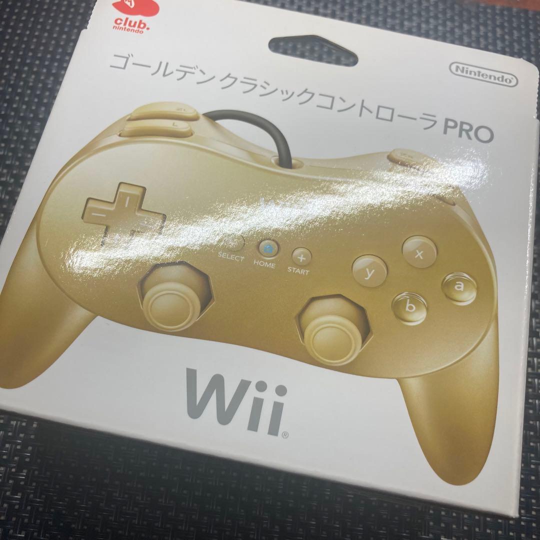 Wii WiiU ゴールデンクラシックコントローラーPro ゴールド - メルカリ
