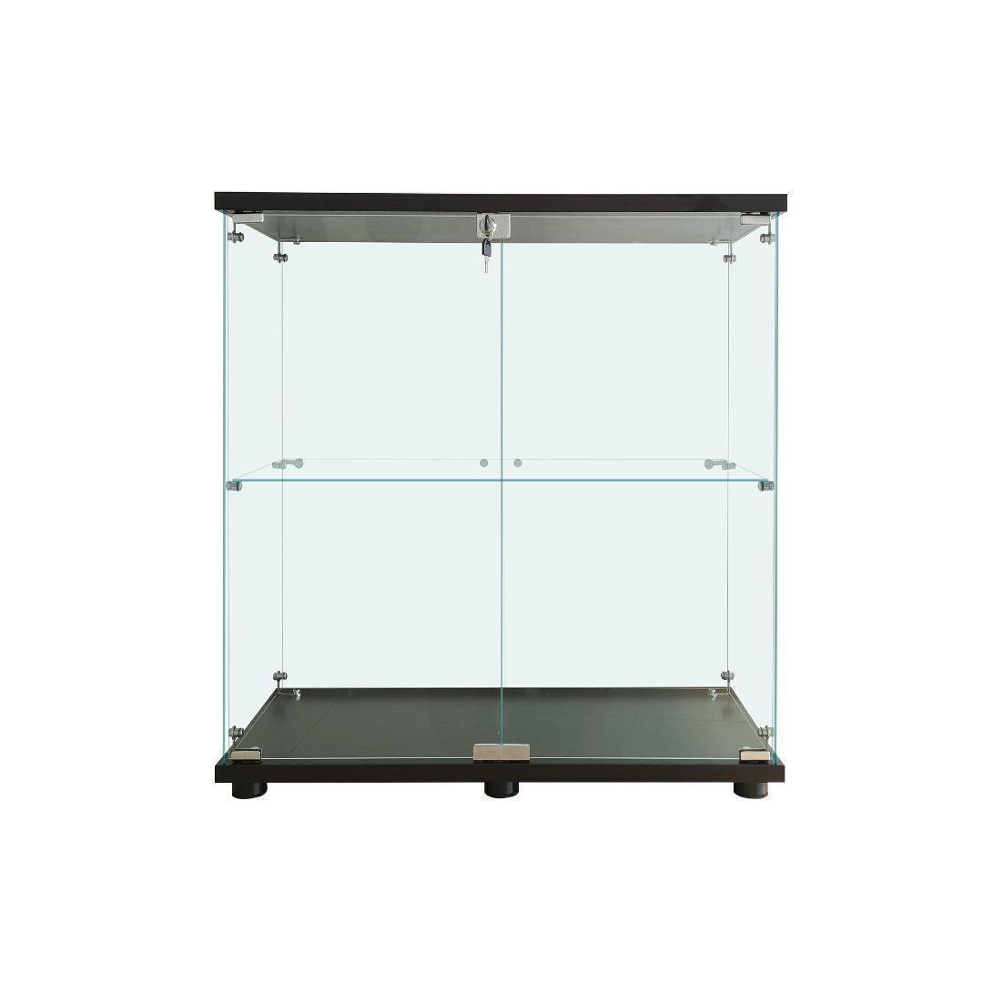 ガラスケース 2段両扉 コレクション フィギュア 棚 ショーケース 黒