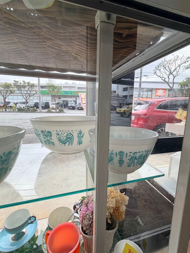 オールドパイレックス ミキシングボウル アーミッシュ・バタープリント