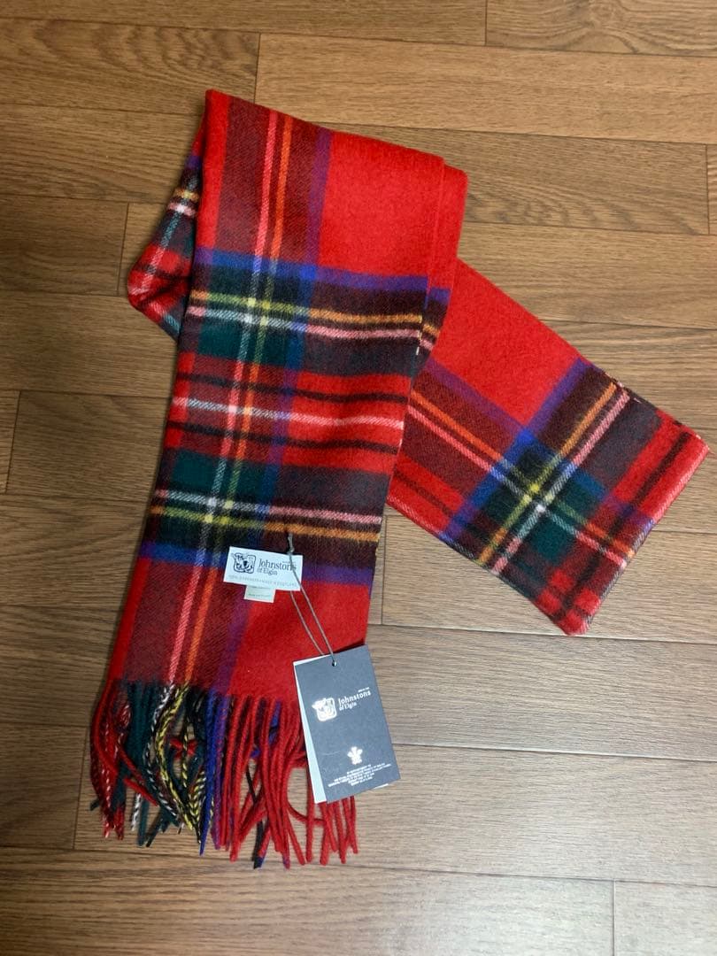 h*n様 中判ジョンストンズ カシミヤ 100%マフラー ストール ロイヤル