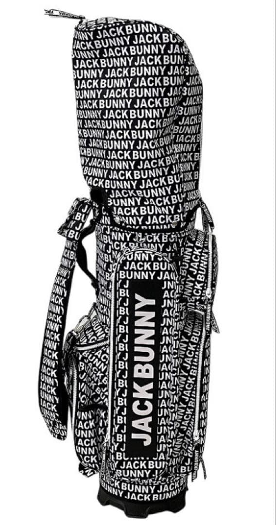 超美品！ジャックバニーキャディバッグ (自立型・ロゴ総柄) / ゴルフ CB / Jack Bunny!!（ジャックバニー） ロゴ総柄キャディバッグ : GDOゴルフ