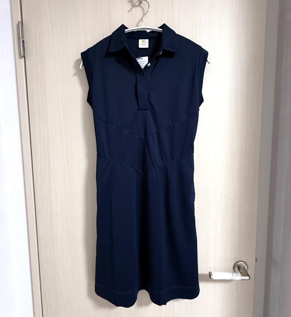 新品 TMG ティー エム ジー Iラインシャツワンピース ネイビー 長谷川