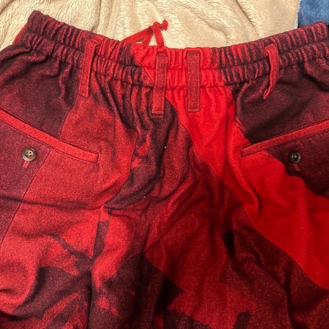 ヨウジヤマモト 18AW LOOK35 赤フラノパンツ - メルカリ