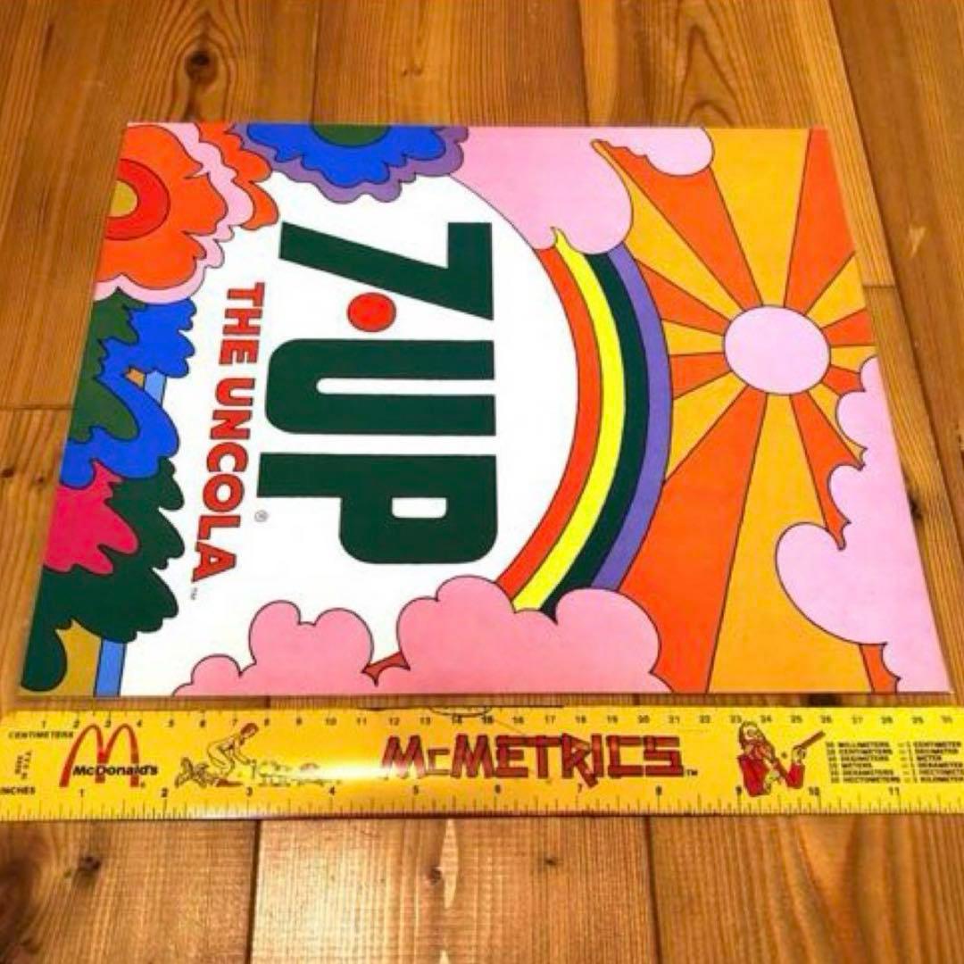 1969年 セブンアップ 7up ジャンボ ステッカー サイン ピーターマックス