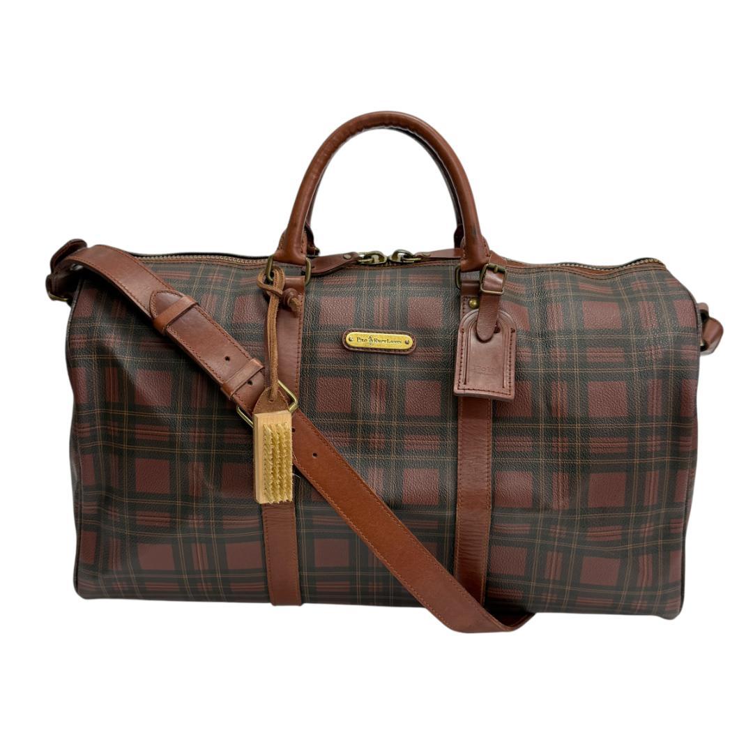 希少 ポロ ラルフローレン ボストンバッグ 2Way トラベルバッグ チェック