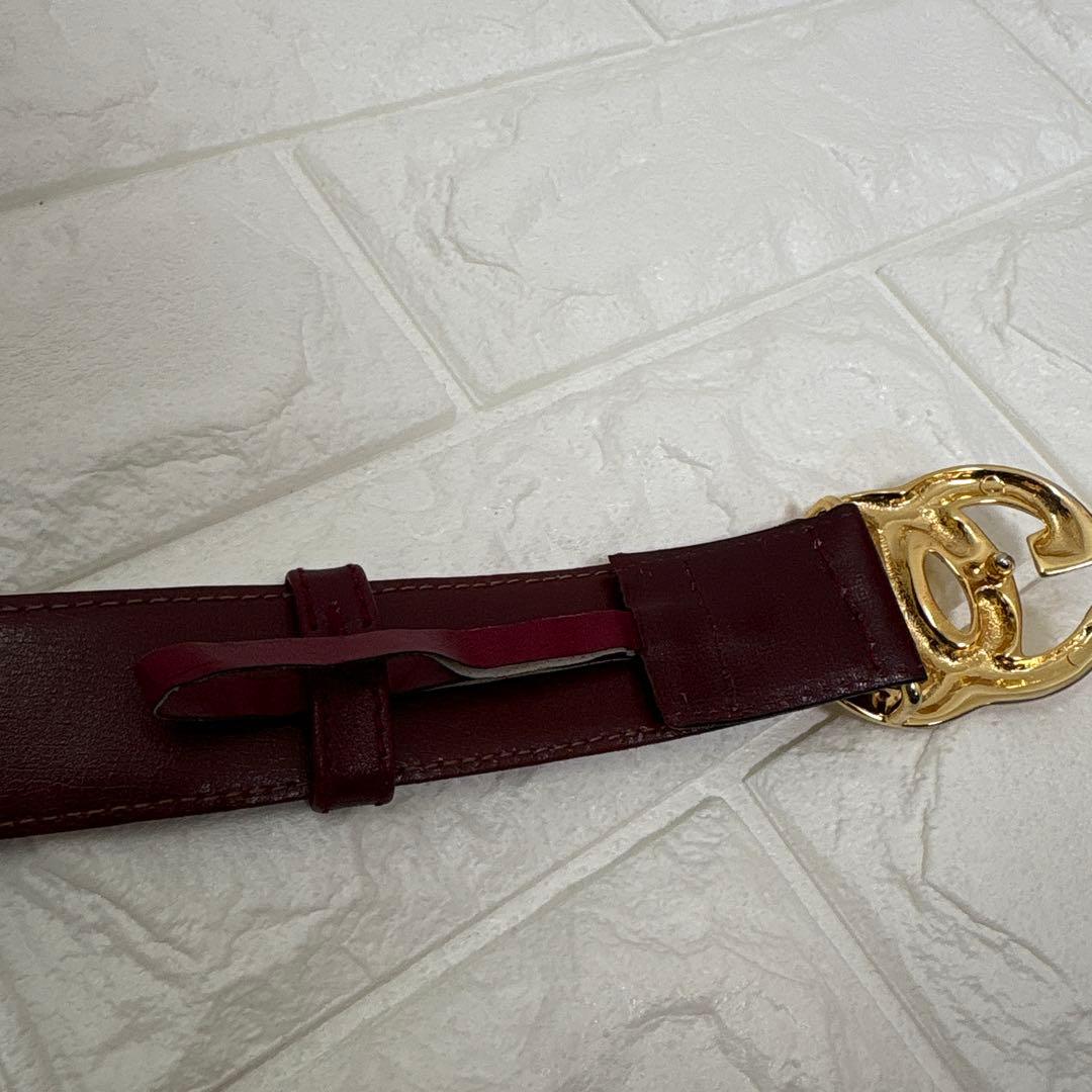 ▪️GUCCI GGベルト ワインレッド ボルドー インターロッキングの通販