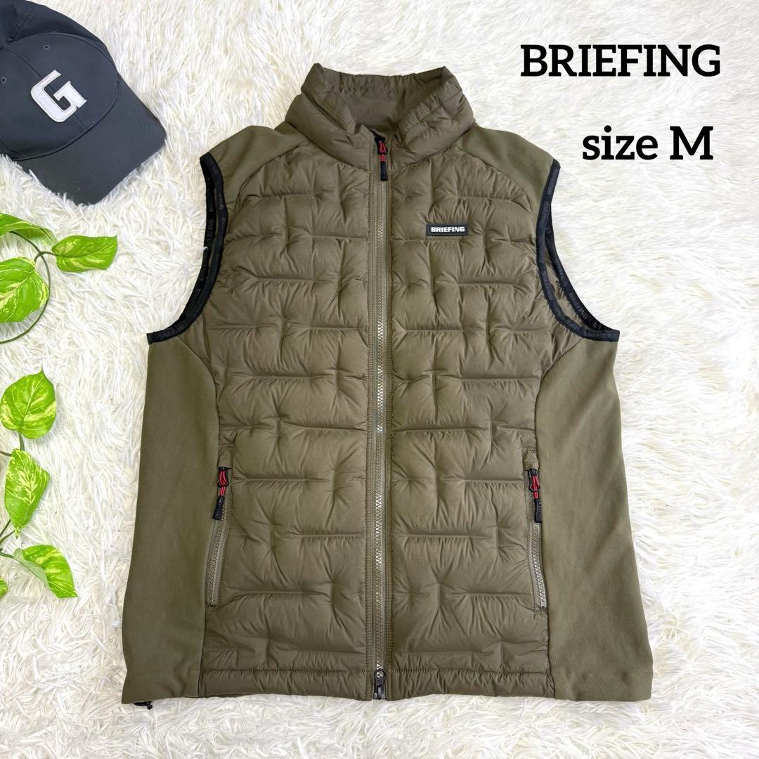 【ブリーフィングゴルフ】極美品 ハイブリッド ダウンベスト カーキ Mサイズ BRIEFING（ブリーフィング）の「【ブリーフィングゴルフ】MENS HYBRID