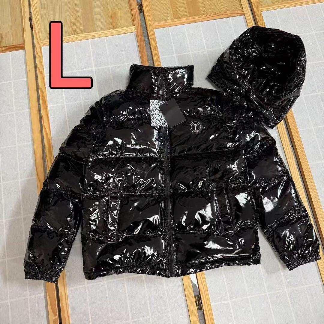 新品 TRAPSTAR 光沢ブラック ダウンジャケット Lサイズ j - メルカリ