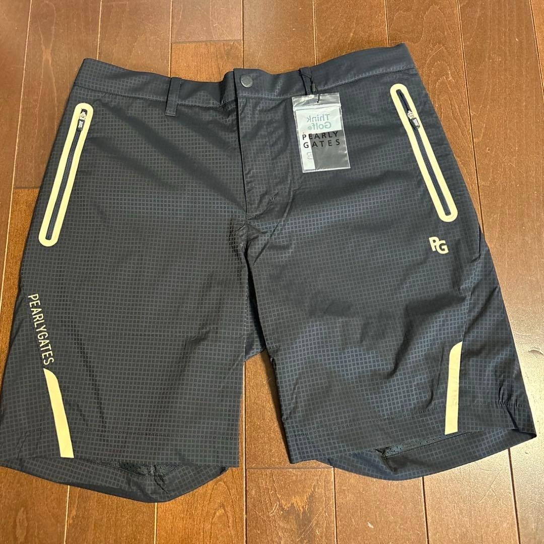 パーリーゲイツ P e ＷJQヘリポン　ハーフパンツ濃紺×黄色サイズ6 パーリーゲイツ P e WJQヘリポンハーフパンツ濃紺×黄色サイズ6