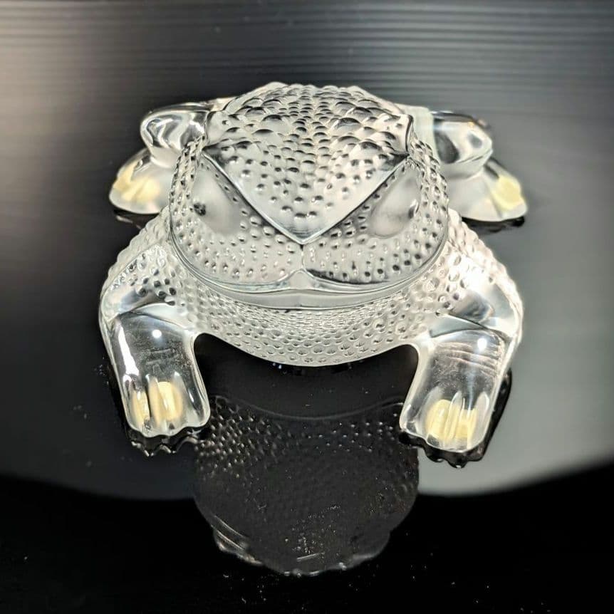 美品】LALIQUE ラリック カエル 蛙 クリスタルガラス フィギュリン