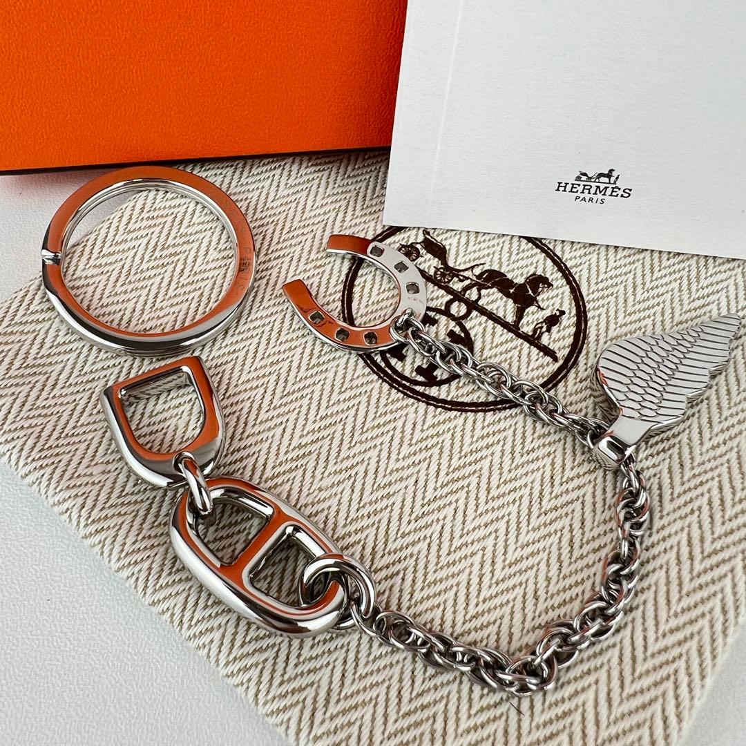 新品 HERMES エルメス ボン ヴォヤージュ キーホルダー シルバー 新作