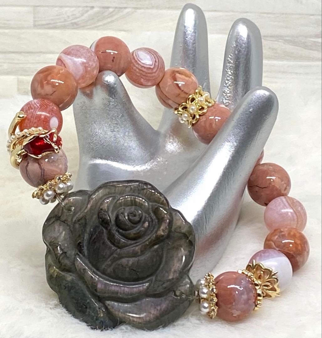 ♡お取り置き♡ ピンクシラー ラブラドライトバラ モリオンバラ