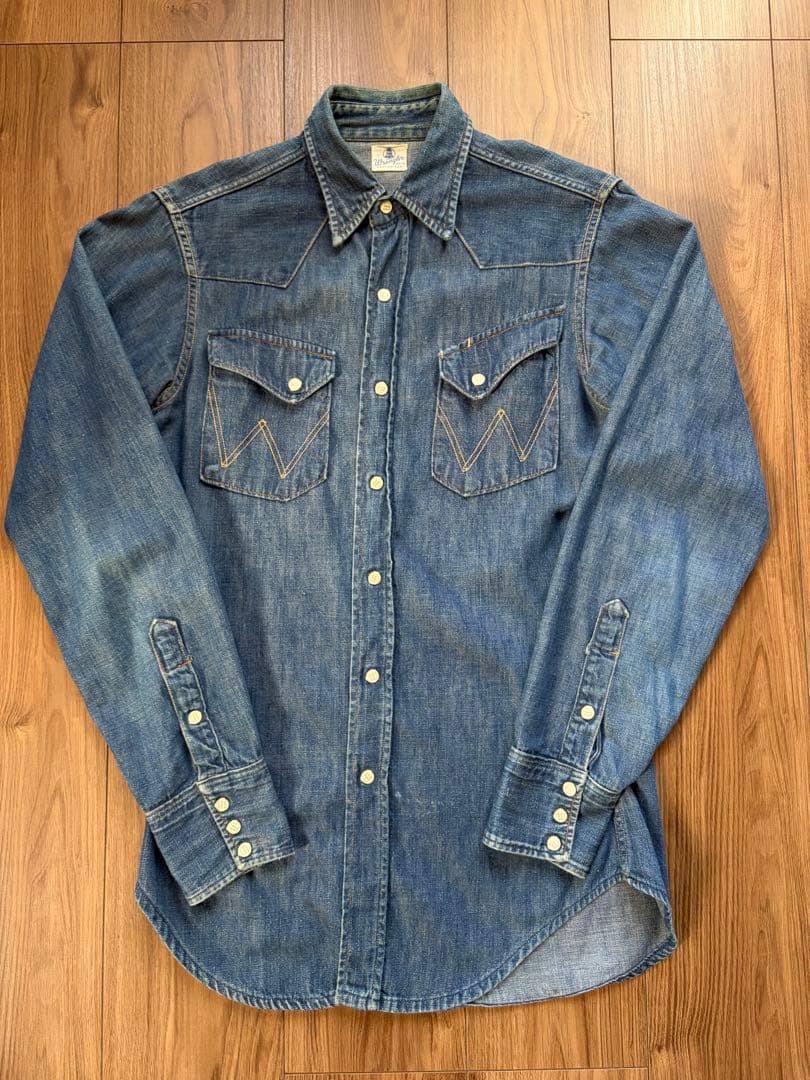 50's wrangler ビンテージ 27MW デニムシャツ ラングラー 初期 - メルカリ