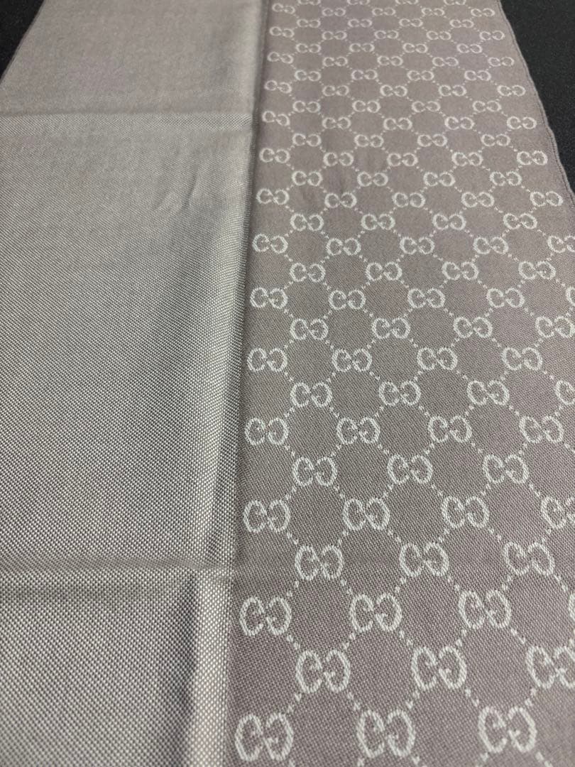 《最終値下げ》GUCCI マフラー GGパターン ホワイト×グレー 《正規品》