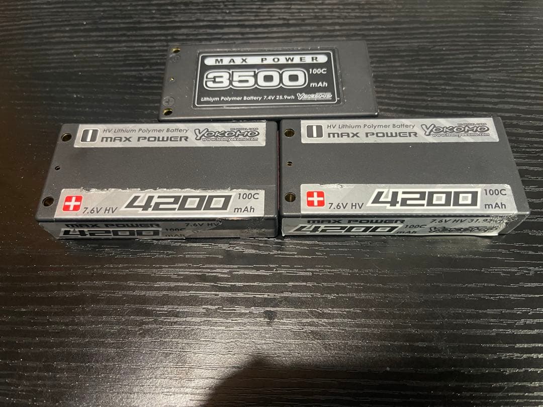 YOKOMO MAX POWER 3本 Li-Po ヨコモ リポバッテリー【MAX POWER 3500mAh 100C】出荷時の個体差を