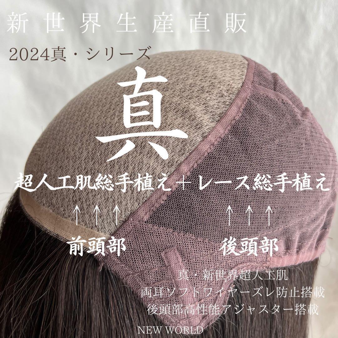 真2024新世界 人毛レミー100% フルウィッグ シルクスキン 医療ウィッグ