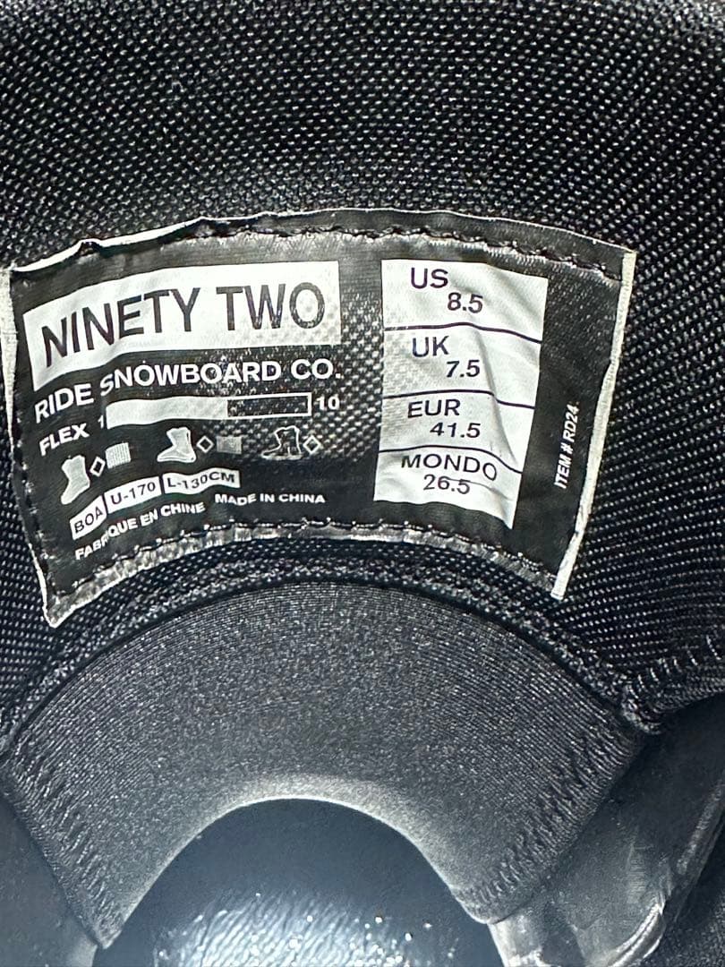 RIDE THE92 スノボ ブーツ 2024-2025年モデル 26.5cm