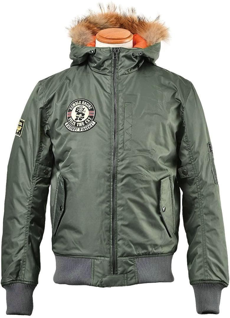 60％引】ランブル RUB-046 カーキ（LL）フーデッドMA-1ジャケット