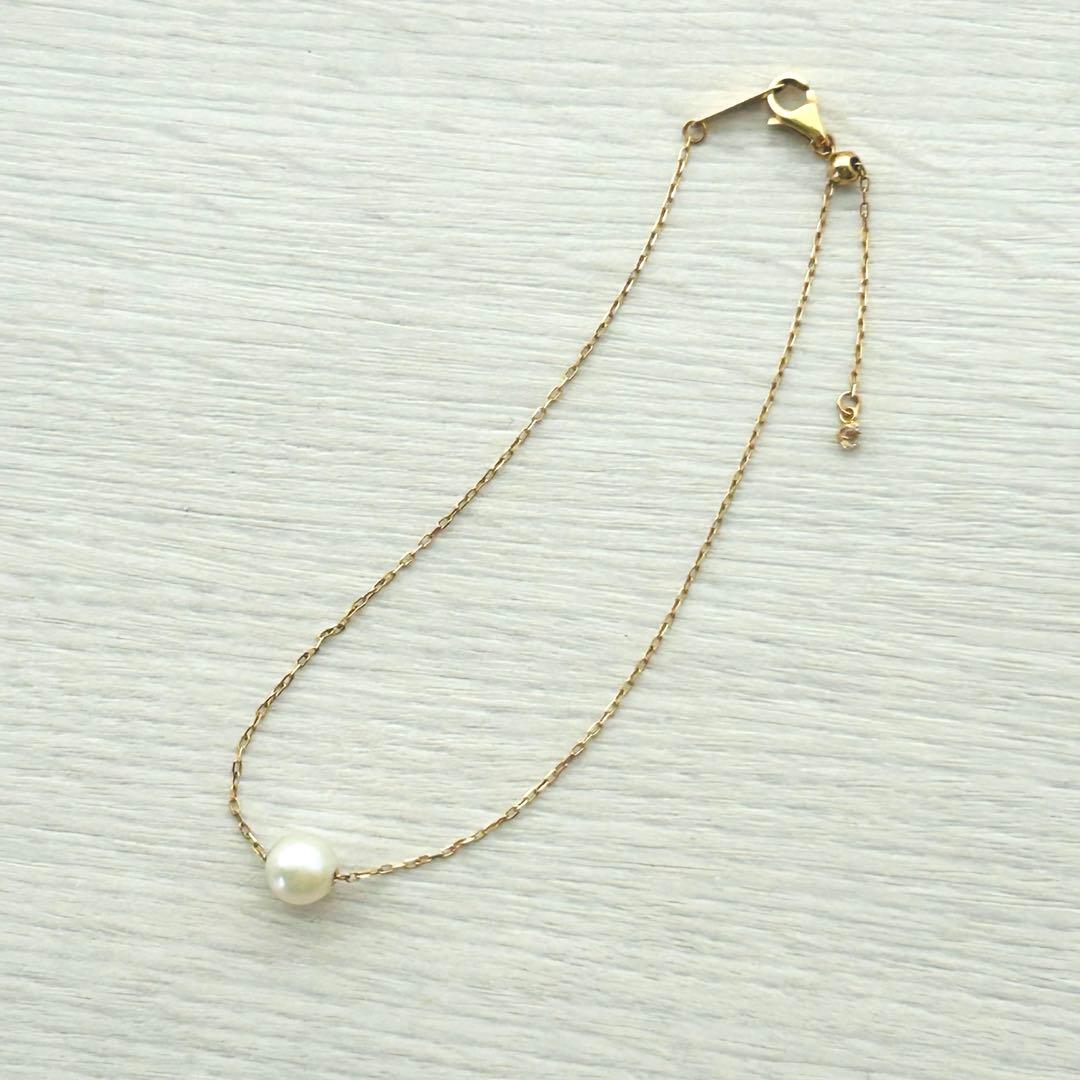 【Lilas】K10 アコヤパール 1粒ムーブブレスレット Lilas】K10 アコヤパール 1粒ムーブブレスレット