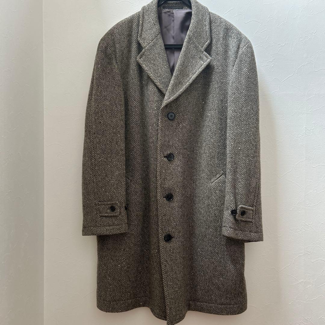 COMME CA DU MODE ツイード チェスターコート茶黒 80′s