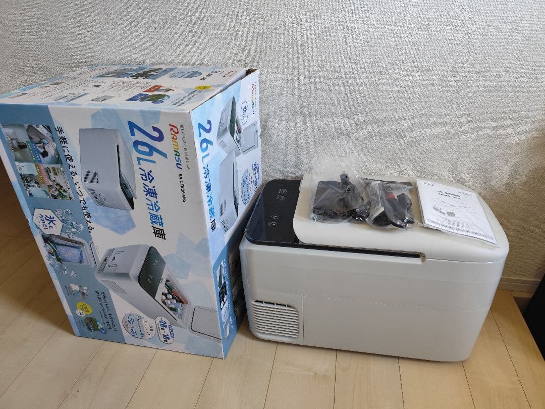 池商　ポータブル冷凍冷蔵庫 　RA-CFR26-WG 　26L RAMASU/池商 26L冷凍冷蔵庫 ベージュ RA-CFR26-BE 大容量 -20℃〜11℃ 氷