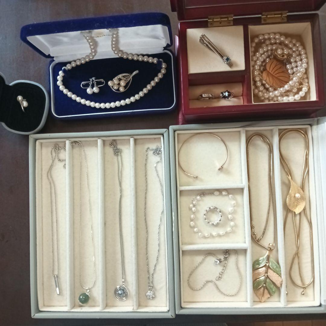 遺品整理生前整理アクセサリー纏め売りパールセットSV925ネックレス
