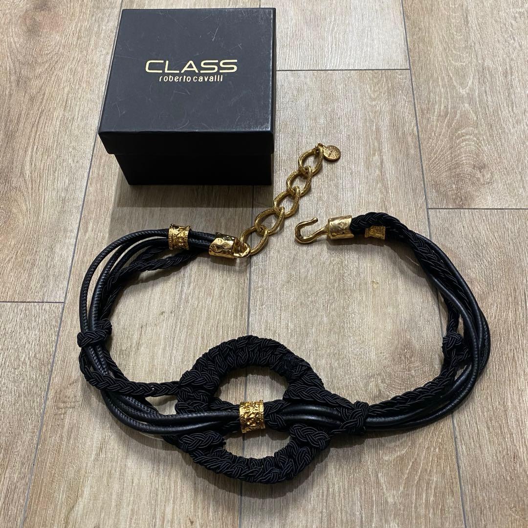 新品 CLASS roberto cavalli チェーンベルトゴールド U