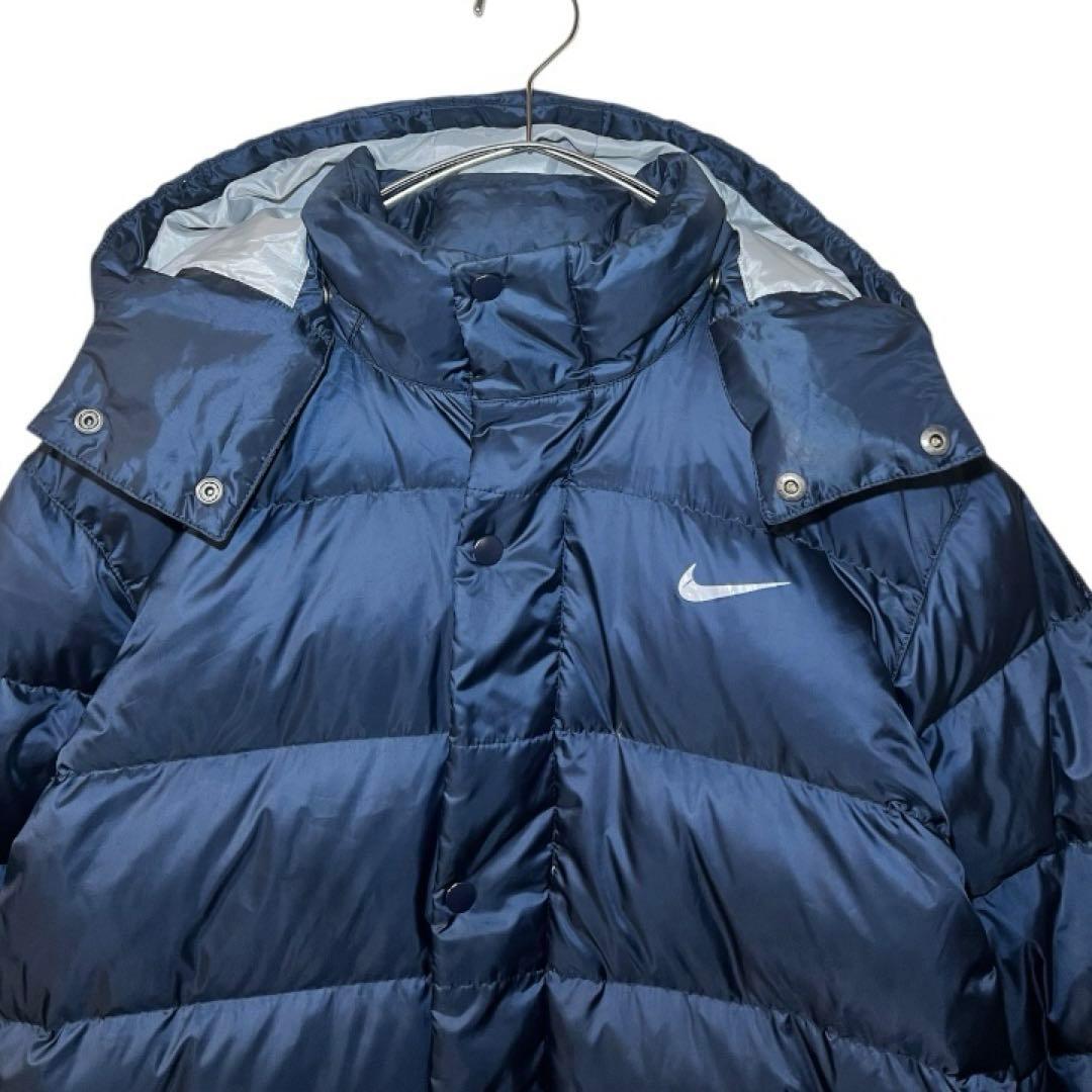 NIKE ナイキ 極厚 ダウンコート ベンチコート フーディsizeL ネイビー