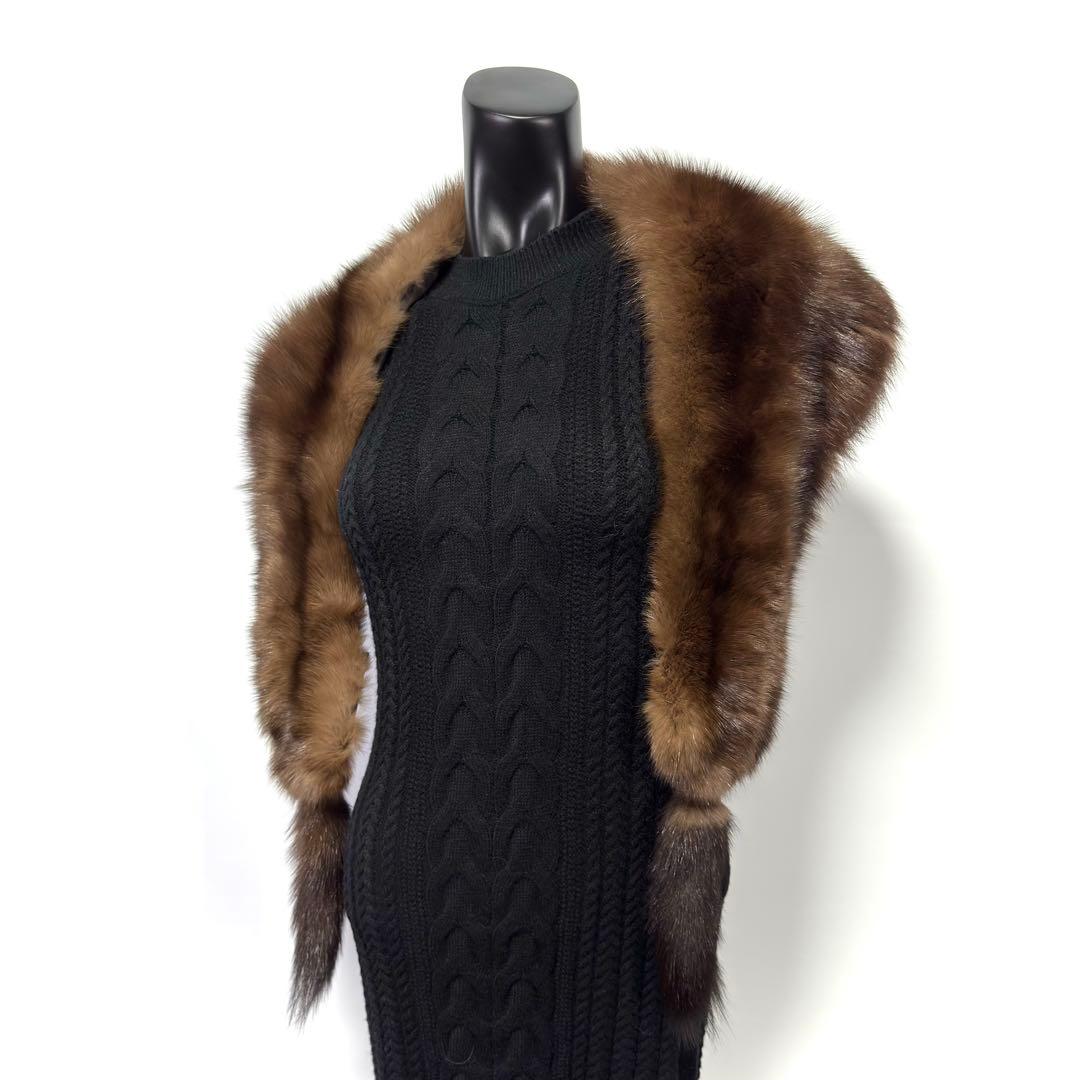 黒貂】RUSSIAN SABLE ロシアンセーブル リアルファー ショール