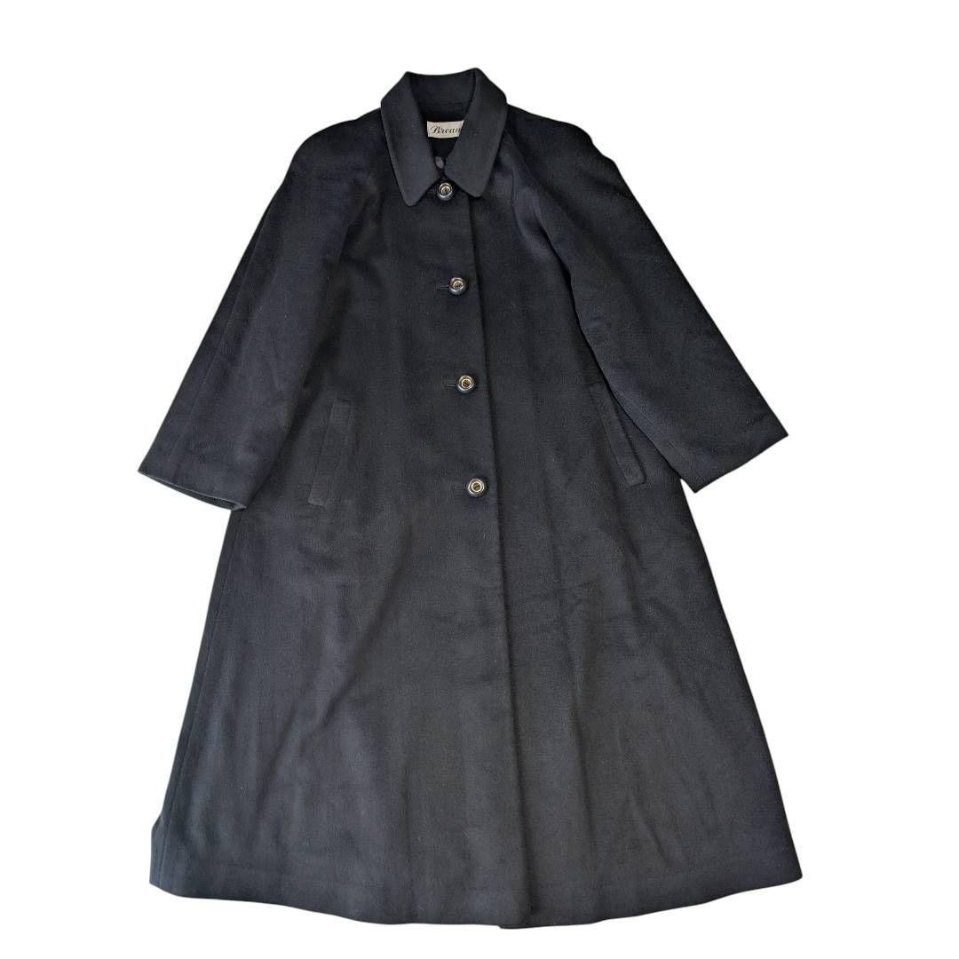 BALMAIN バルマン カシミヤ100% ステンカラー　ロングコート ブラック BALMAIN（バルマン） カシミヤ ステンカラーコート ブラック