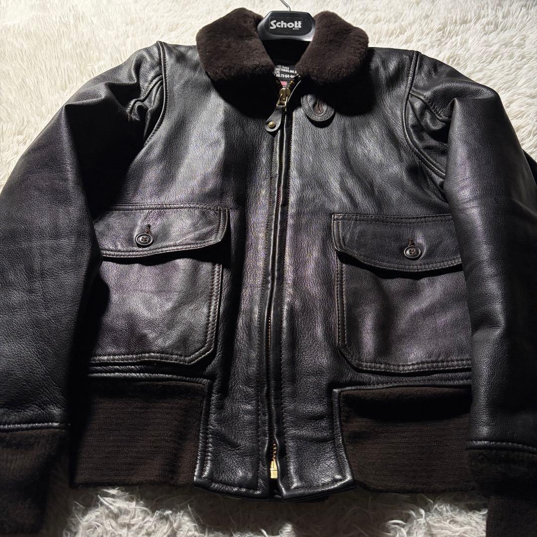 極美品□Schott フライトジャケット G-1 675 ブラウン ボア 38 - メルカリ